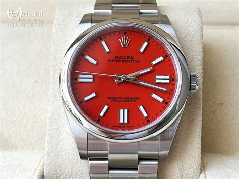 rolex oyster coral red|rolex oyster perpetual 41 price.